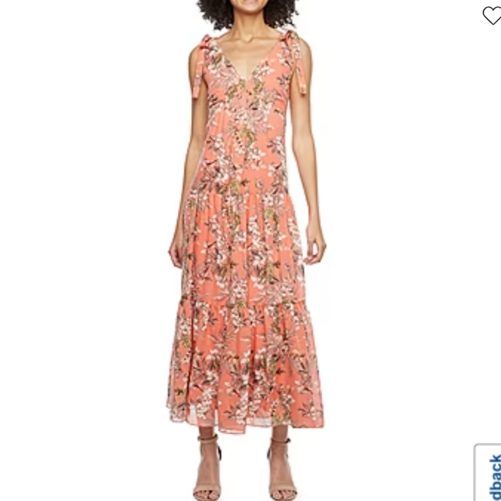 Melonie T Sleeveless Floral Tiered Maxi Dress Size 8